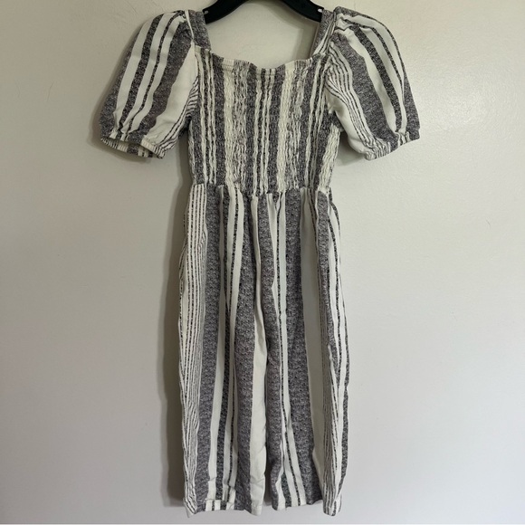Toddler Girls Jessica Simpson Smocked Striped Jumpsuit Size 4T Gray & White - Picture 13 of 13
